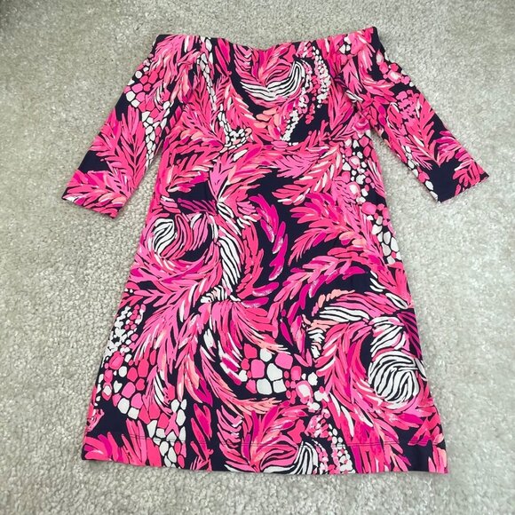 Lilly Pulitzer Laurana Off The Shoulder Dress A Jungle Is Here - Picture 1 of 7